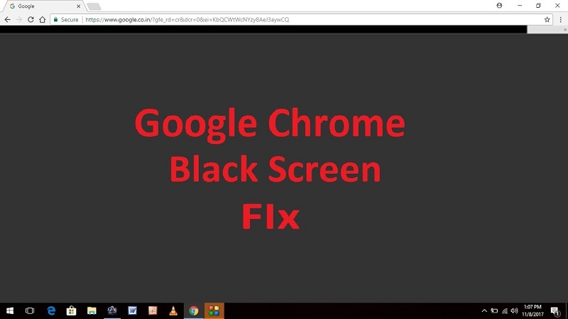 Google Chrome black screen problem