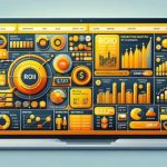 Professional analyzing marketing ROI data on computer dashboard