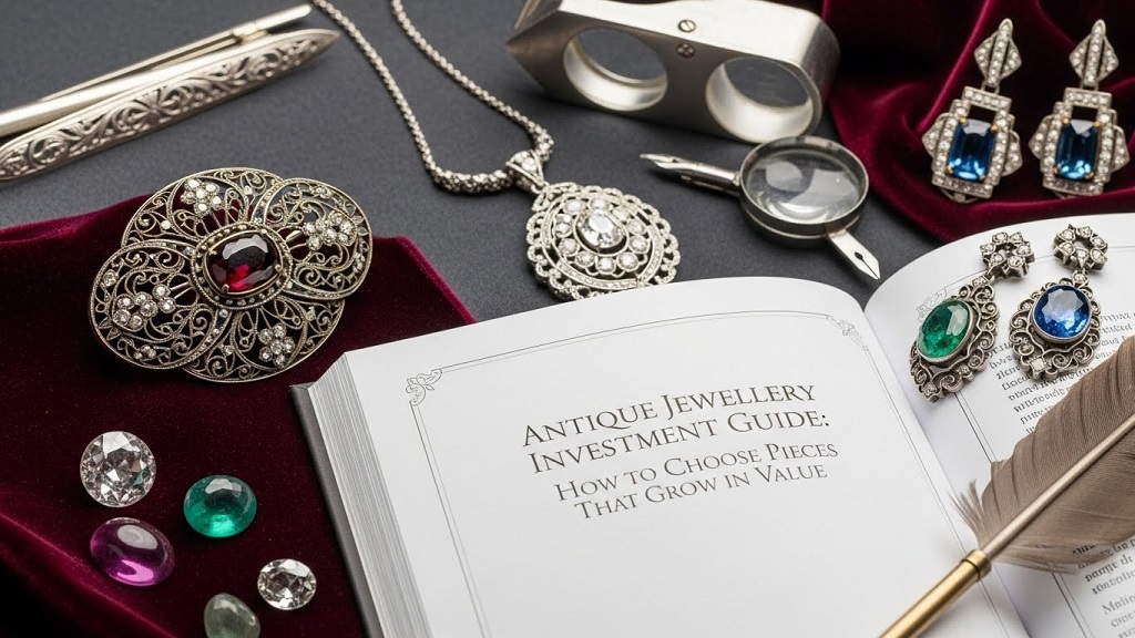 Victorian diamond necklace symbolizing antique jewellery investment value.