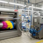 Step-by-step diagram showing laundry machine and steam generator integration