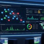 Real-time IT infrastructure monitoring dashboard displaying system performance metrics and alerts