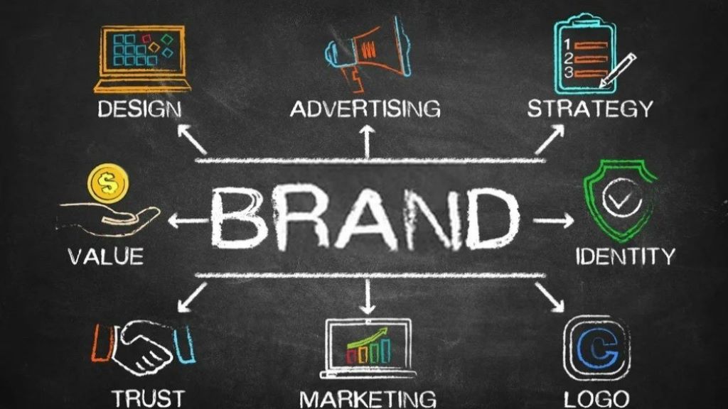 Creative team in California designing brand identity with logo sketches, color palette, and branding strategy on laptop.